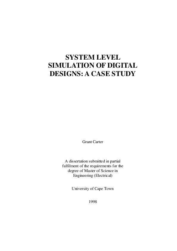 (PDF) System level simulation of digital designs: a case study