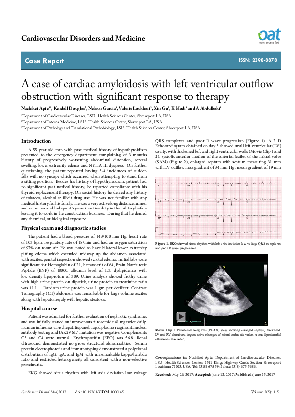(PDF) A case of cardiac amyloidosis with left ventricular outflow ...
