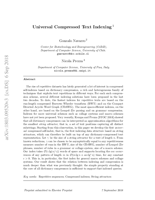 (PDF) Universal compressed text indexing