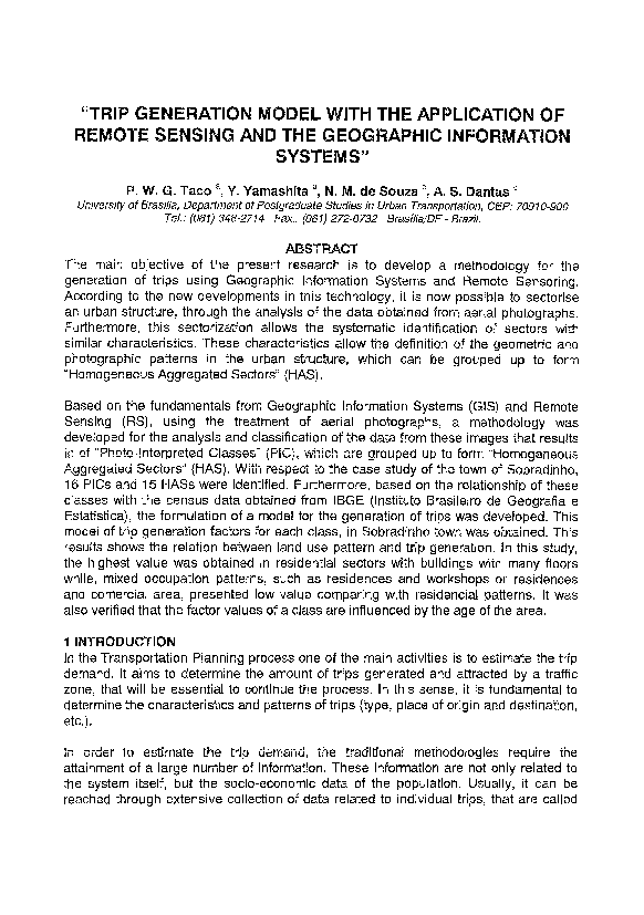(PDF) Trip Generation Model with the Application of Remote Sensing and ...
