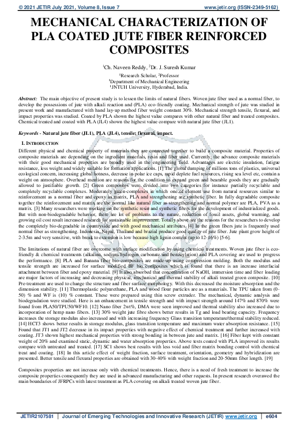 (PDF) Mechanical Characterization of Pla Coated Jute Fiber Reinforced ...