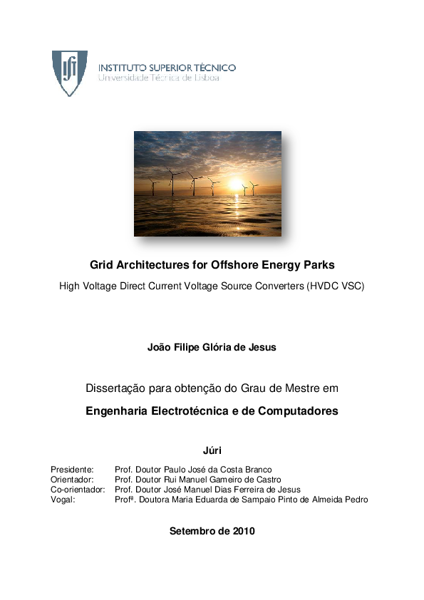 (PDF) Grid Architectures for Offshore Energy Parks High Voltage Direct ...
