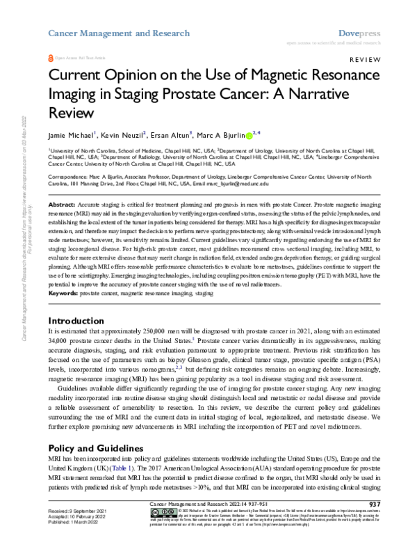 (PDF) Current Opinion on the Use of Magnetic Resonance Imaging in ...