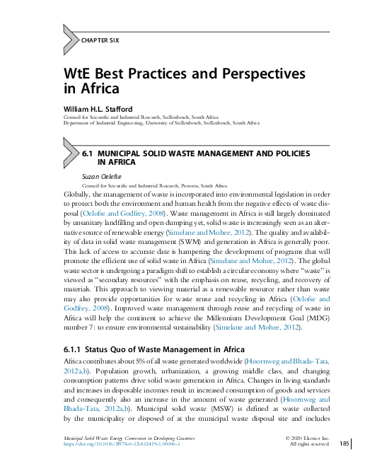 (PDF) Municipal Solid Waste Energy Conversion in Developing Countries ...