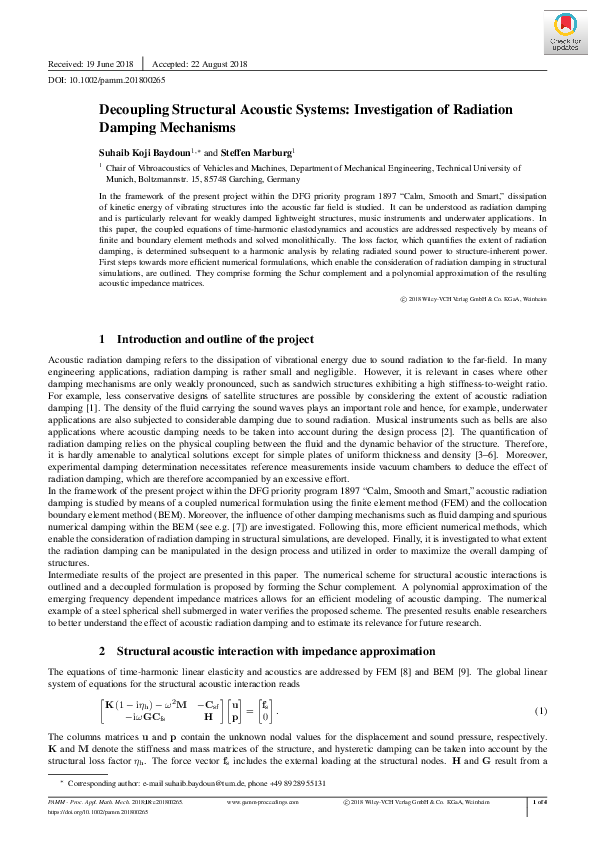 (PDF) Decoupling Structural Acoustic Systems: Investigation of ...