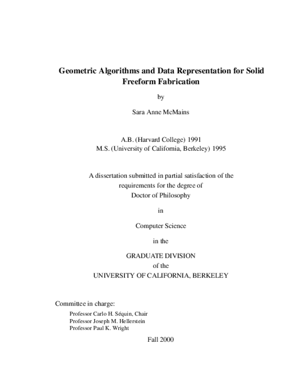 (PDF) Geometric algorithms and data representation for solid freeform ...