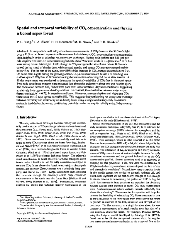(PDF) Spatial and temporal variability of CO2 concentration and flux in ...