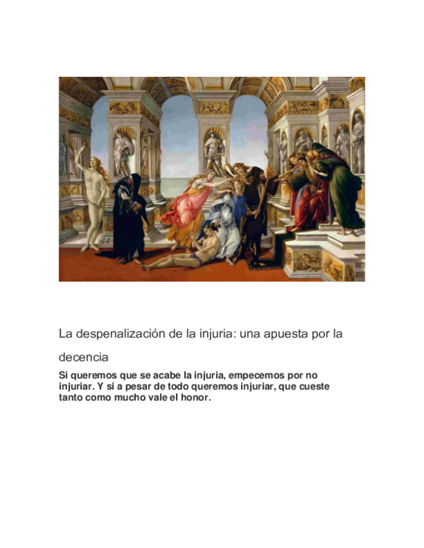 (PDF) La despenalizacion de la injuria una apuesta por la decencia