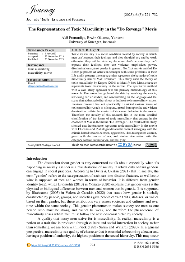 (PDF) The Representation of Toxic Masculinity in the "Do Revenge" Movie