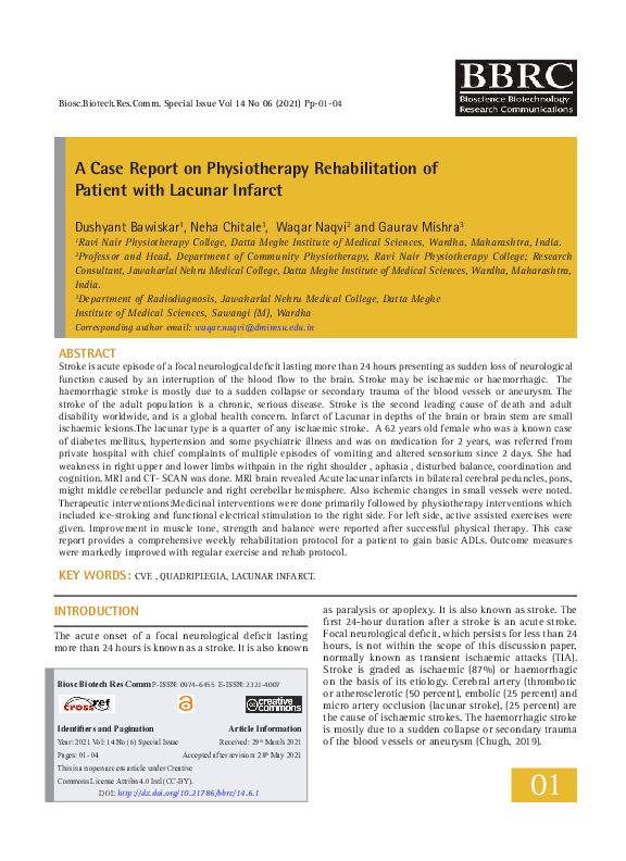(PDF) A Case Report on Physiotherapy Rehabilitation of Patient with ...