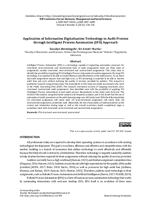 (PDF) Application of Information Digitalization Technology in Audit ...