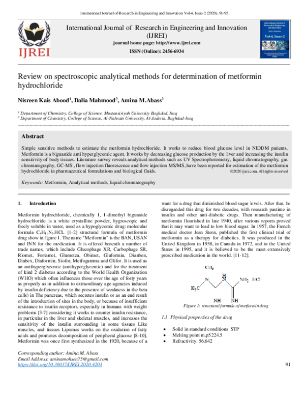 (PDF) Review on spectroscopic analytical methods for determination of ...
