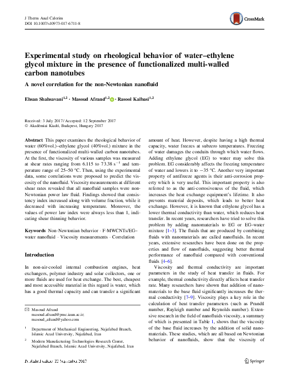 (PDF) Experimental study on rheological behavior of monograde heavy ...