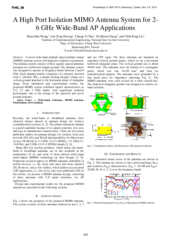 (PDF) A high port isolation MIMO antenna system for 2–6 GHz wide-band ...