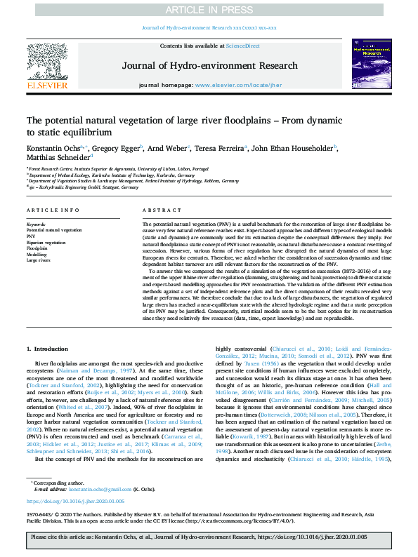 Pdf The Potential Natural Vegetation Of Large River Floodplains