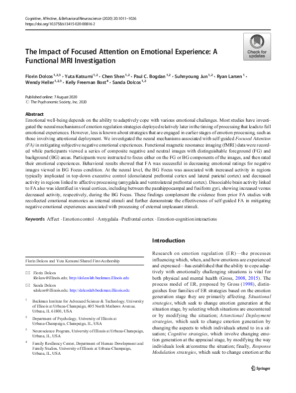 (PDF) The Impact of Focused Attention on Emotional Experience: A ...