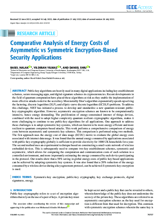 (PDF) Comparative Analysis of Energy Costs of Asymmetric vs Symmetric ...