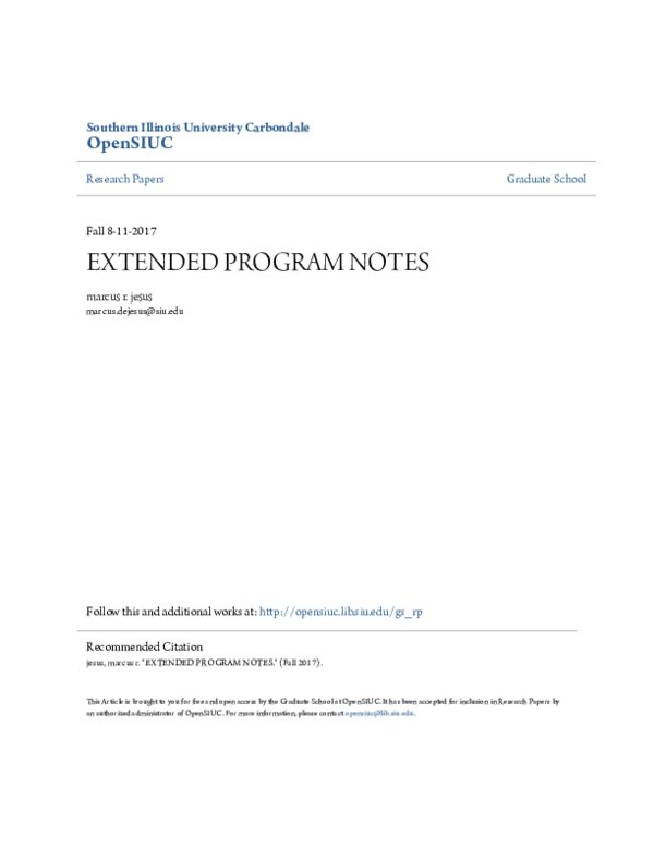 (PDF) Extended Program Notes