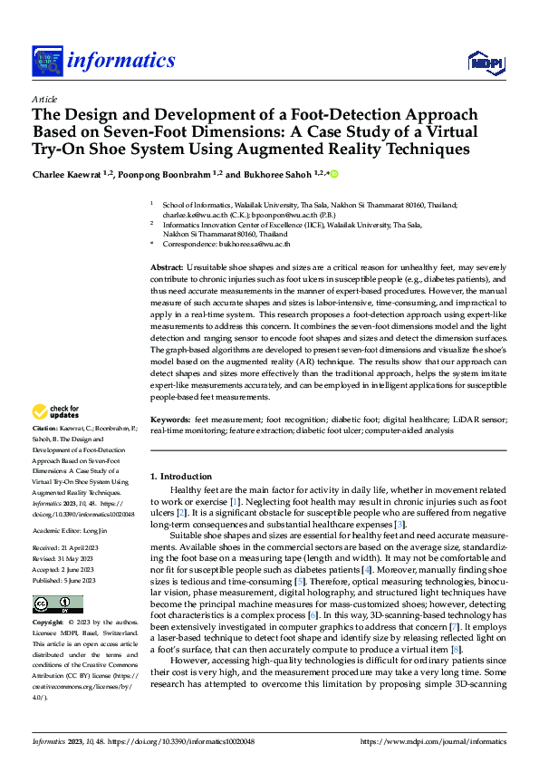 (PDF) The Design and Development of a Foot-Detection Approach Based on ...