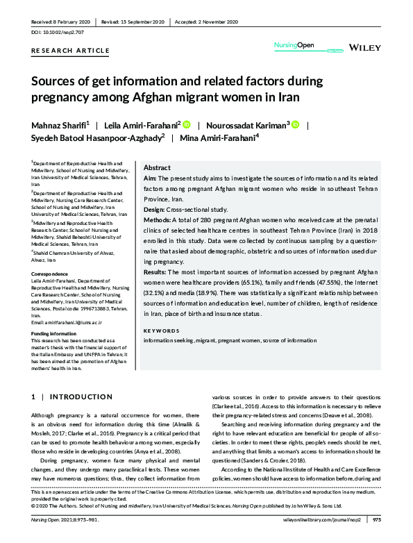 (PDF) Sources of get information and related factors during pregnancy ...