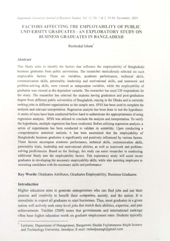 (PDF) Factors Affecting The Employability of Public University ...