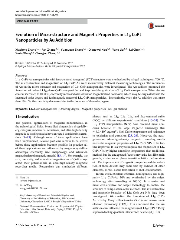 (PDF) Evolution of microstructure and magnetic properties of ...