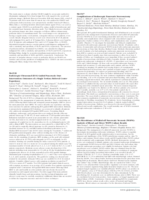 (PDF) Mo1538 The Microbiome of Walled-off Pancreatic Necrosis (WOPN ...