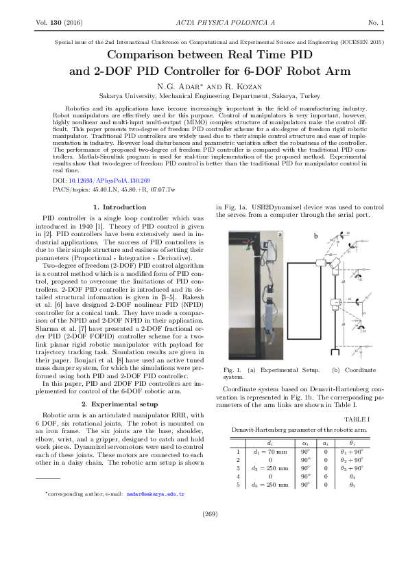 (PDF) Comparison between Real Time PID and 2-DOF PID Controller for 6 ...