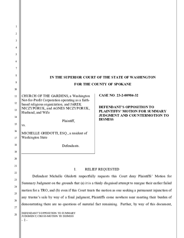 (PDF) SPOKANE COUNTY, WASHINTON SUPERIOR COURT - Church of the Gardens ...