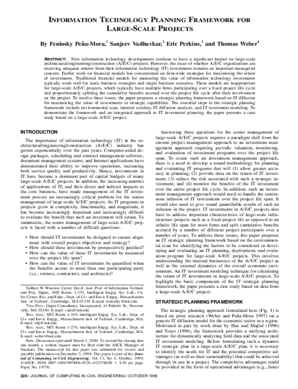 (PDF) Information Technology Planning Framework for Large-Scale Projects