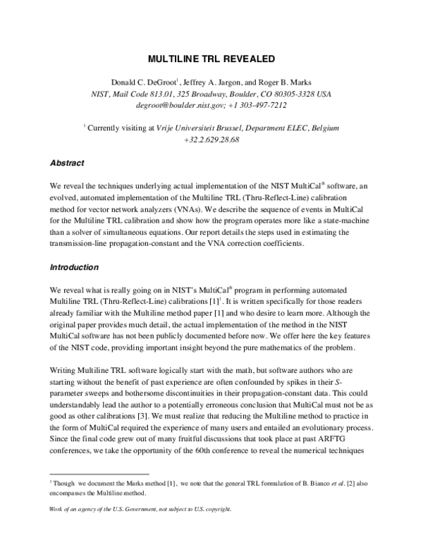 (PDF) Multiline TRL revealed