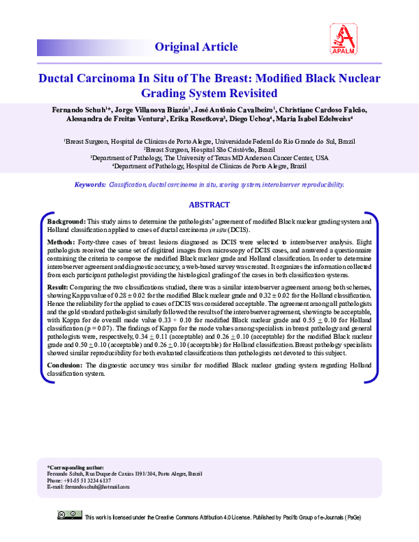 (PDF) 177 Ductal Carcinoma in Situ of the Breast – Modified Black ...