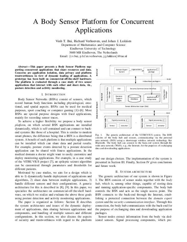 (PDF) A Body Sensor Platform for concurrent applications