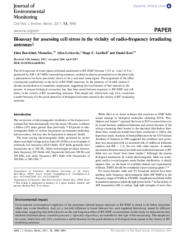 (PDF) Bioassay for assessing cell stress in the vicinity of radio ...