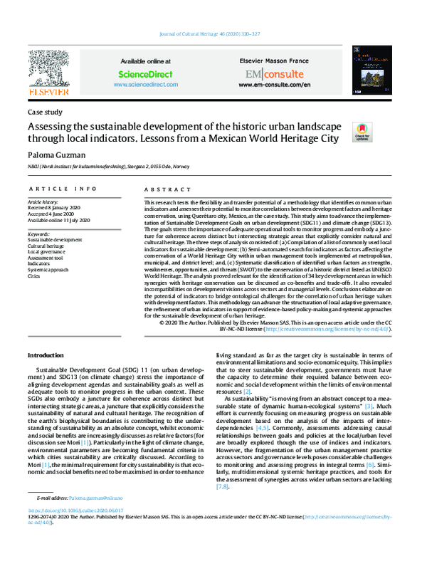 (PDF) Assessing the sustainable development of the historic urban ...
