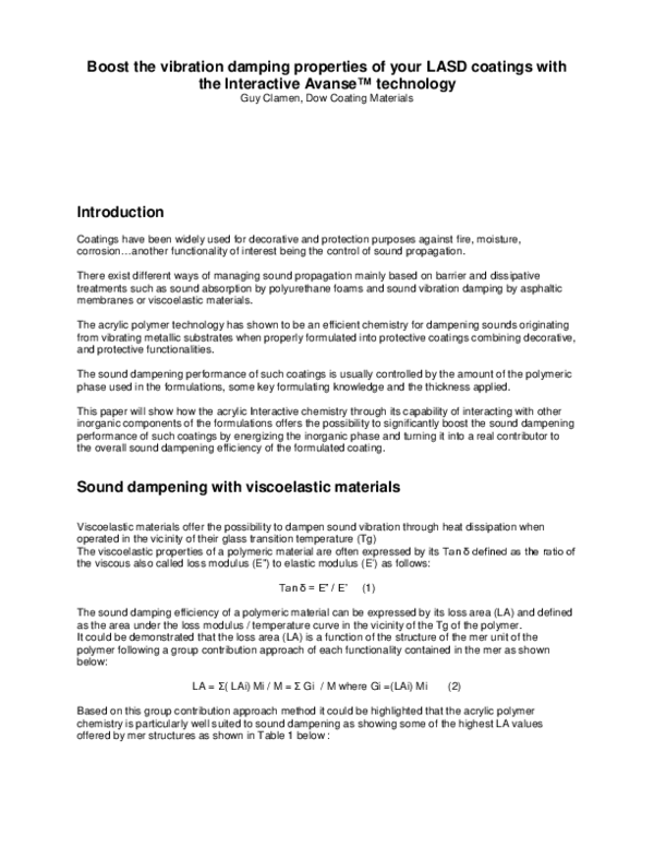 (PDF) Boost the vibration damping properties of your LASD coatings with ...