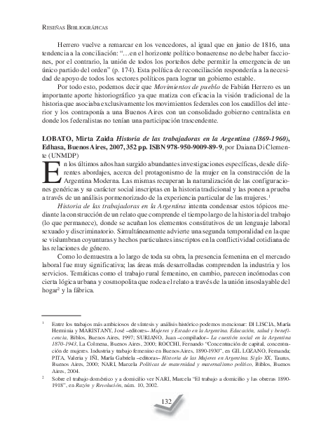 (PDF) Historia de las trabajadoras en la Argentina (1869-1960)