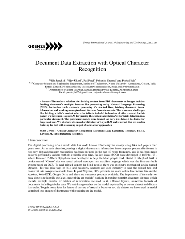 Pdf Document Data Extraction With Optical Character Recognition Pdf Document Data Extraction With Optical Character Recognition