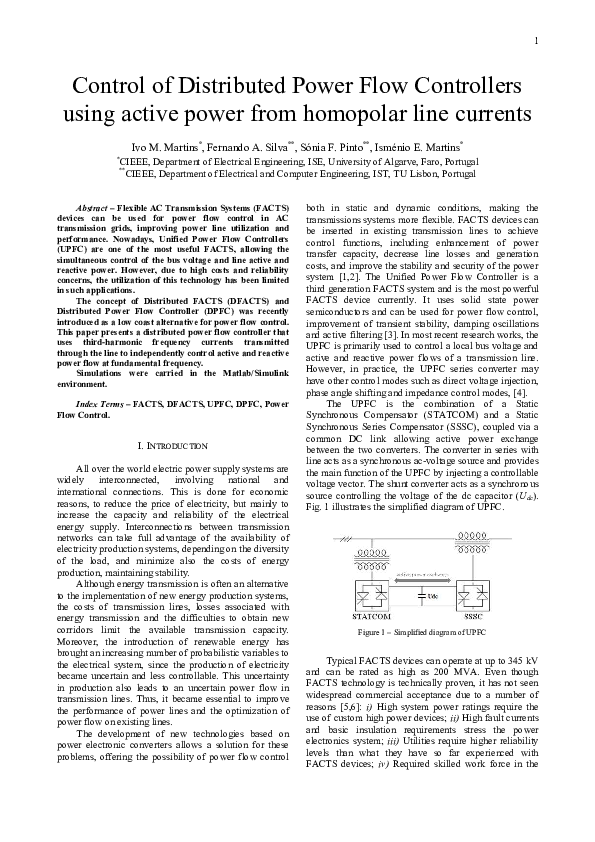 (PDF) Control of distributed power flow controllers using active power ...