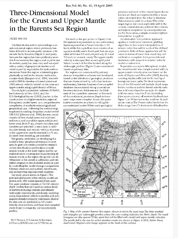 (PDF) Three‐dimensional model for the crust and upper mantle in the ...