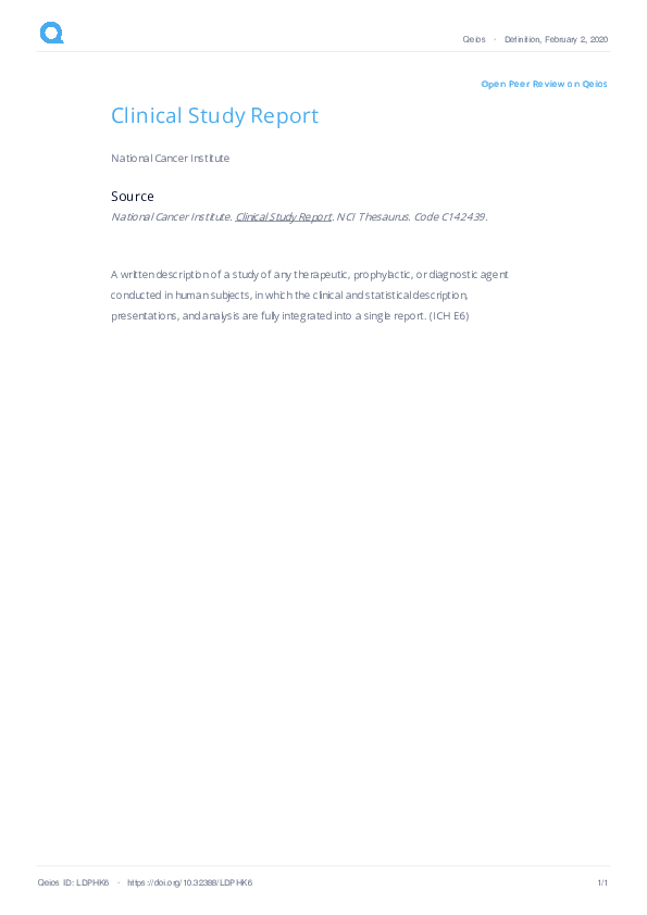 (PDF) Clinical Study Report