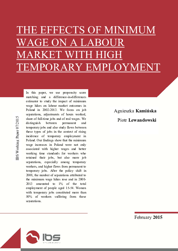(PDF) The effects of minimum wage on a labour market with high ...