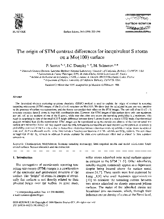(PDF) The origin of STM contrast differences for inequivalent S atoms ...