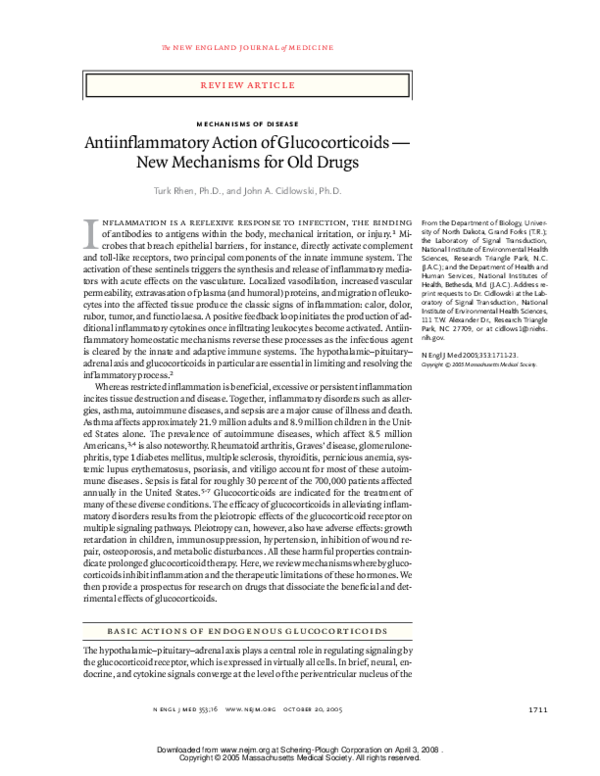 (PDF) Antiinflammatory Action of Glucocorticoids — New Mechanisms for ...
