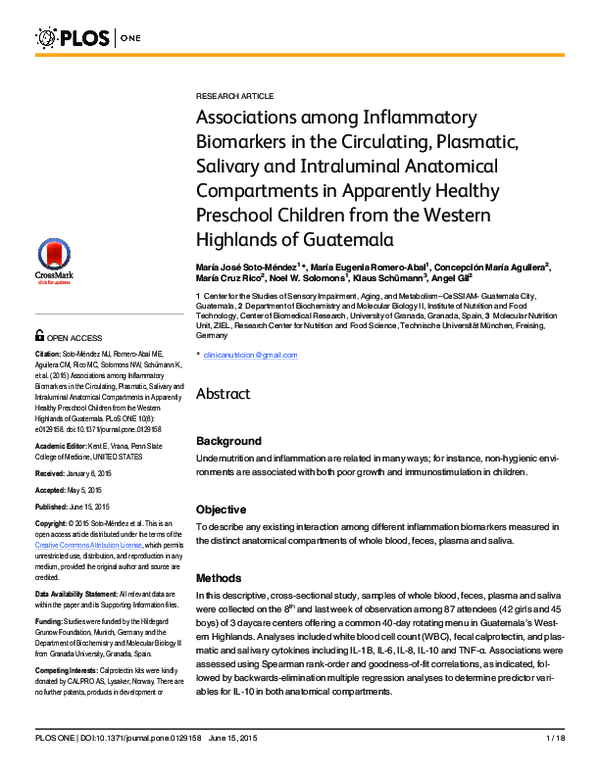 (PDF) Associations among Inflammatory Biomarkers in the Circulating ...