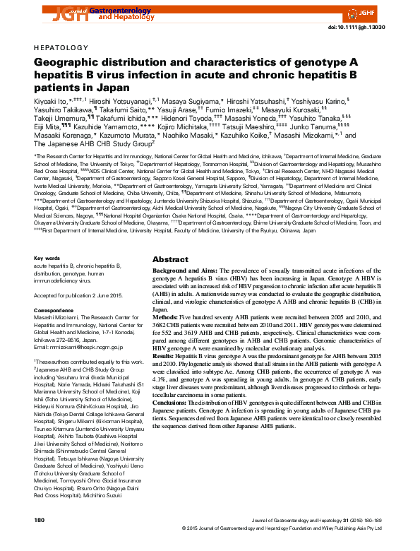 (PDF) Geographic distribution and characteristics of genotype A ...