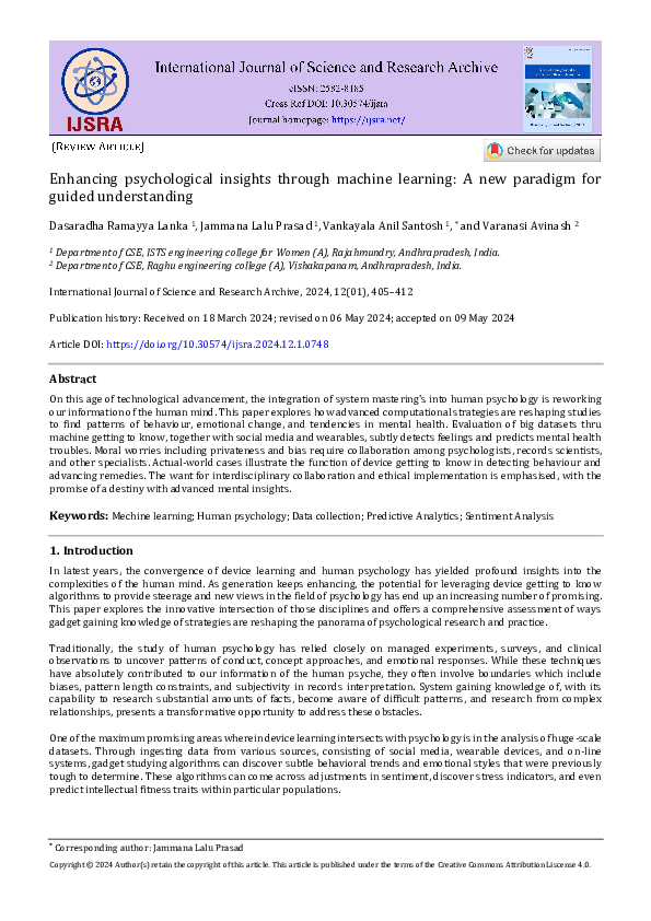 (PDF) Enhancing psychological insights through machine learning: A new ...