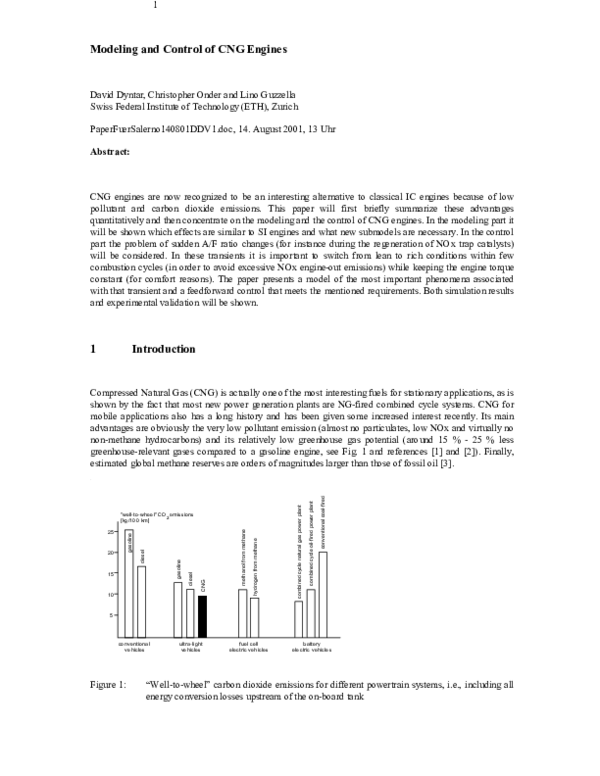 (PDF) Modeling and Control of CNG Engines