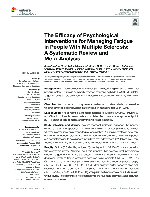 (PDF) Efficacy of psychological interventions for mental health and ...