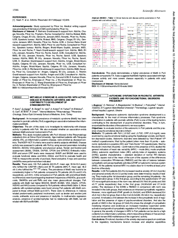(PDF) AB0922 Metabolic syndrome is associated with active disease in ...